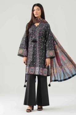 3 Piece - Digital Printed Embroidered Suit - 42502859