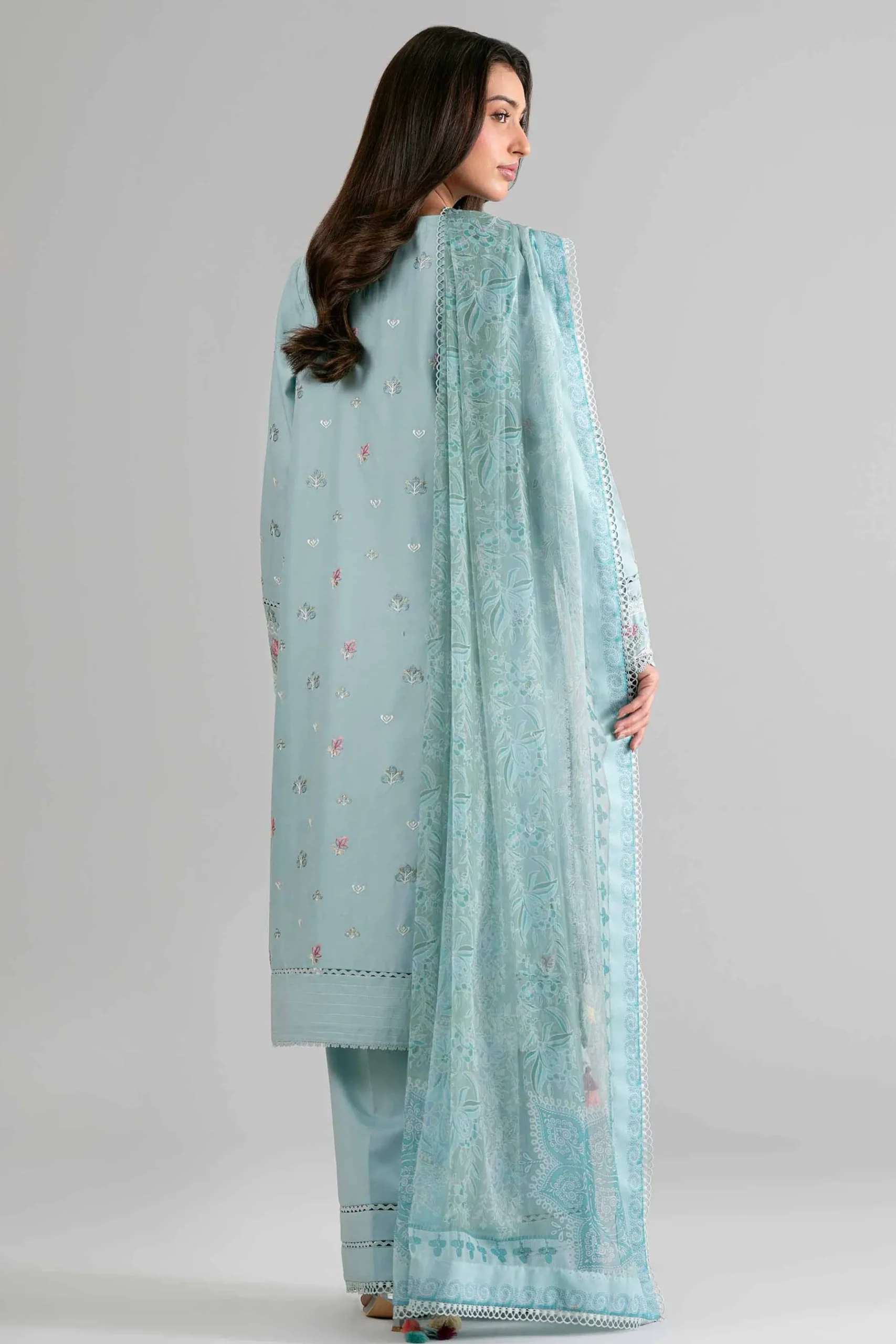 3 Piece - Digital Printed Embroidered Suit - 42601697
