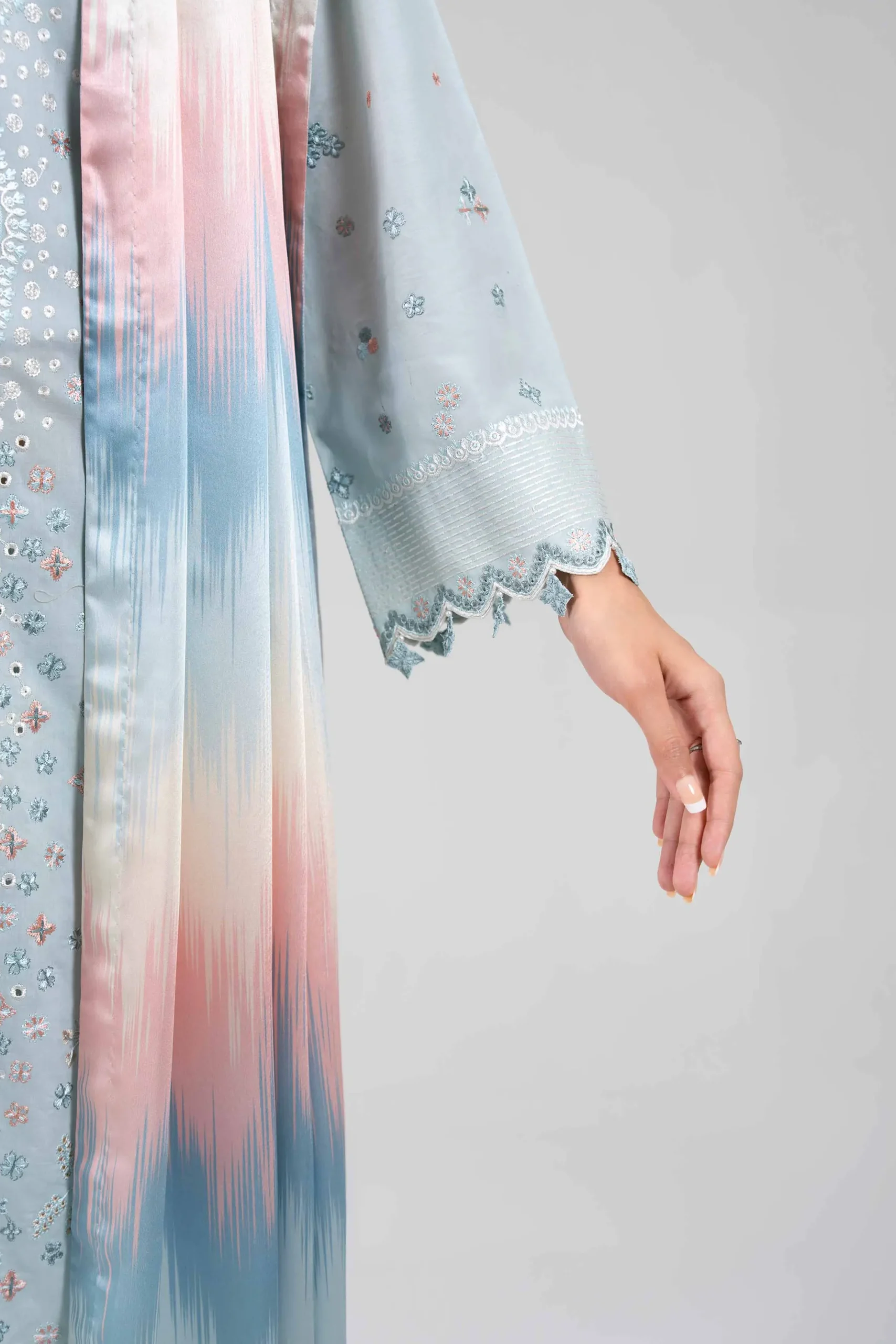 3 Piece - Digital Printed Embroidered Suit - 42601309