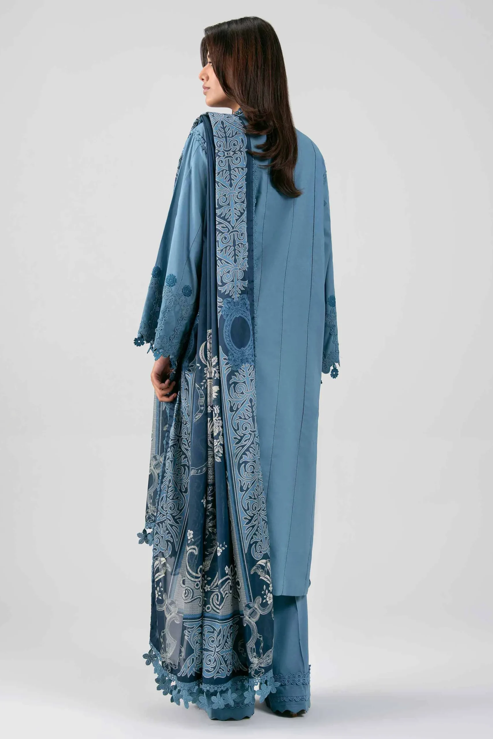 3 Piece - Digital Printed Embroidered Suit - 42601347