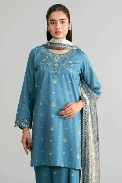3 Piece - Digital Printed Embroidered Suit - 42601569