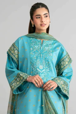 3 Piece - Digital Printed Embroidered Suit - 42601567