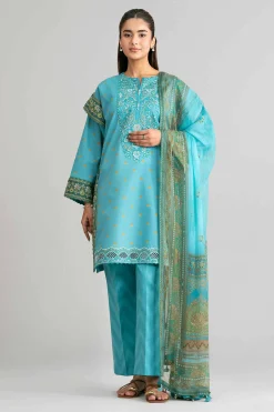 3 Piece - Digital Printed Embroidered Suit - 42601567