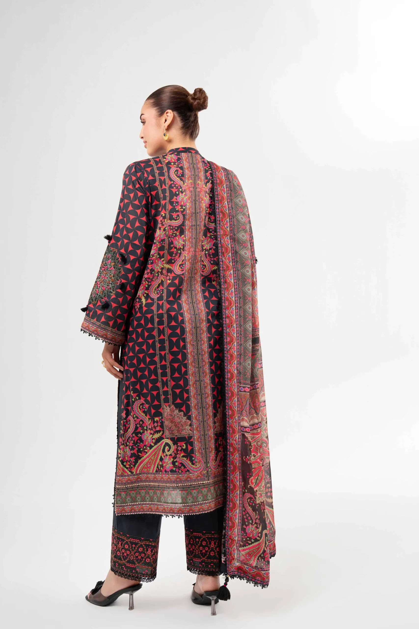 3 Piece - Digital Printed Embroidered Suit - 42502139