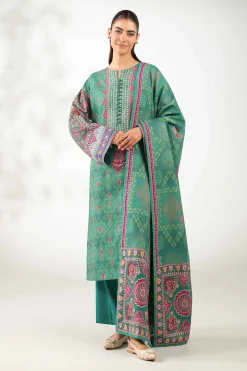 3 Piece - Digital Printed Embroidered Suit - 42502638