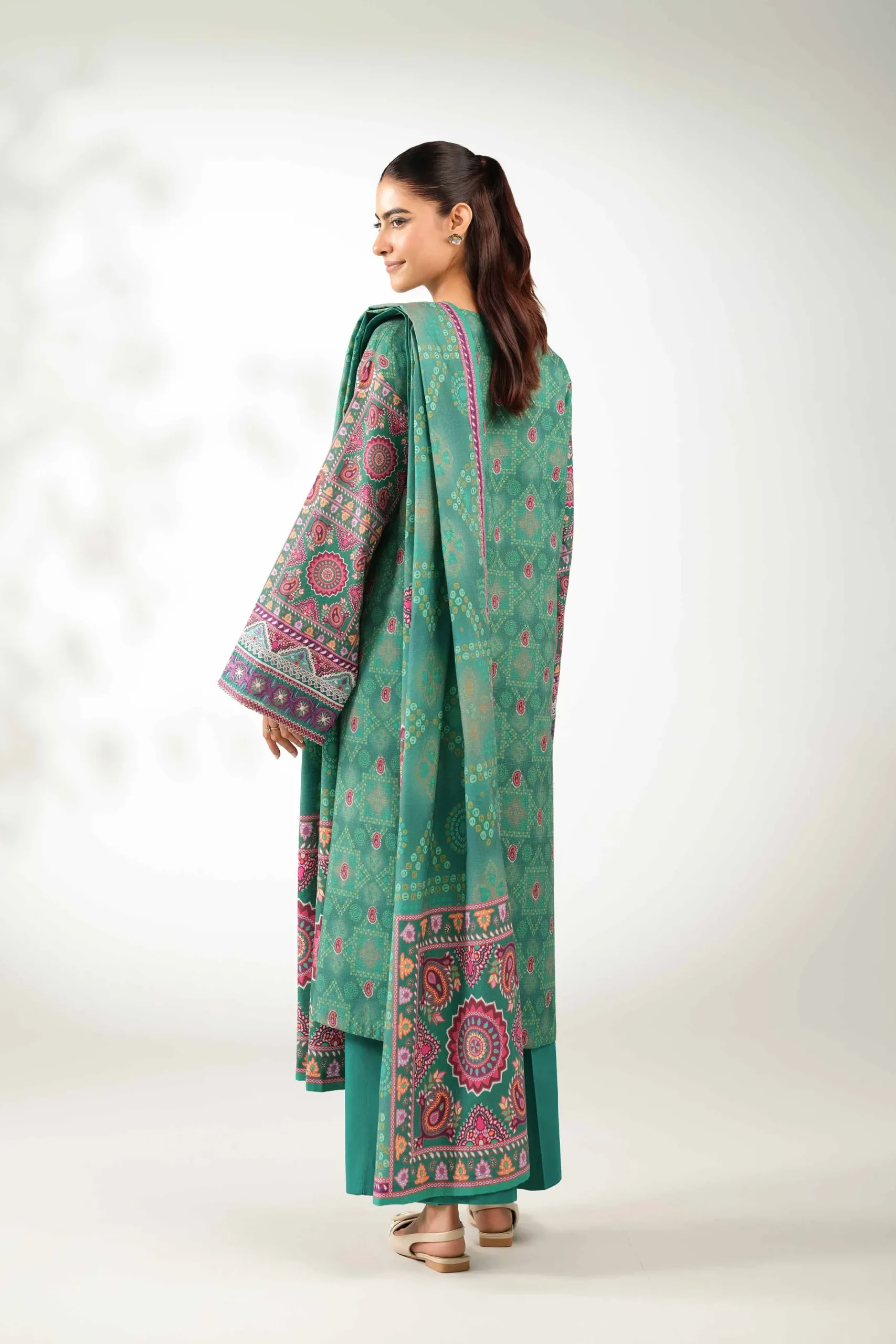 3 Piece - Digital Printed Embroidered Suit - 42502638