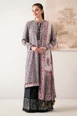 3 Piece - Digital Printed Embroidered Suit - 42502653