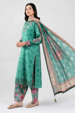 3 Piece - Digital Printed Embroidered Suit - 42601355
