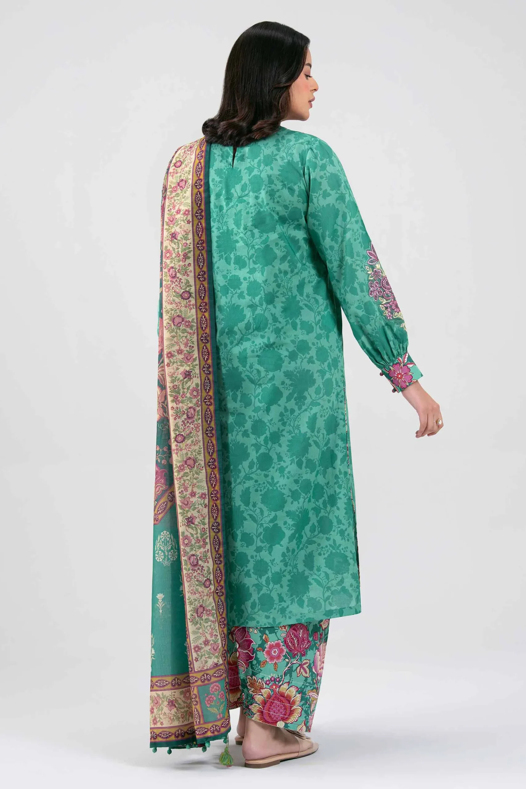 3 Piece - Digital Printed Embroidered Suit - 42601355
