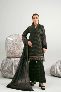3 Piece - Digital Printed Embroidered Suit - 42502046