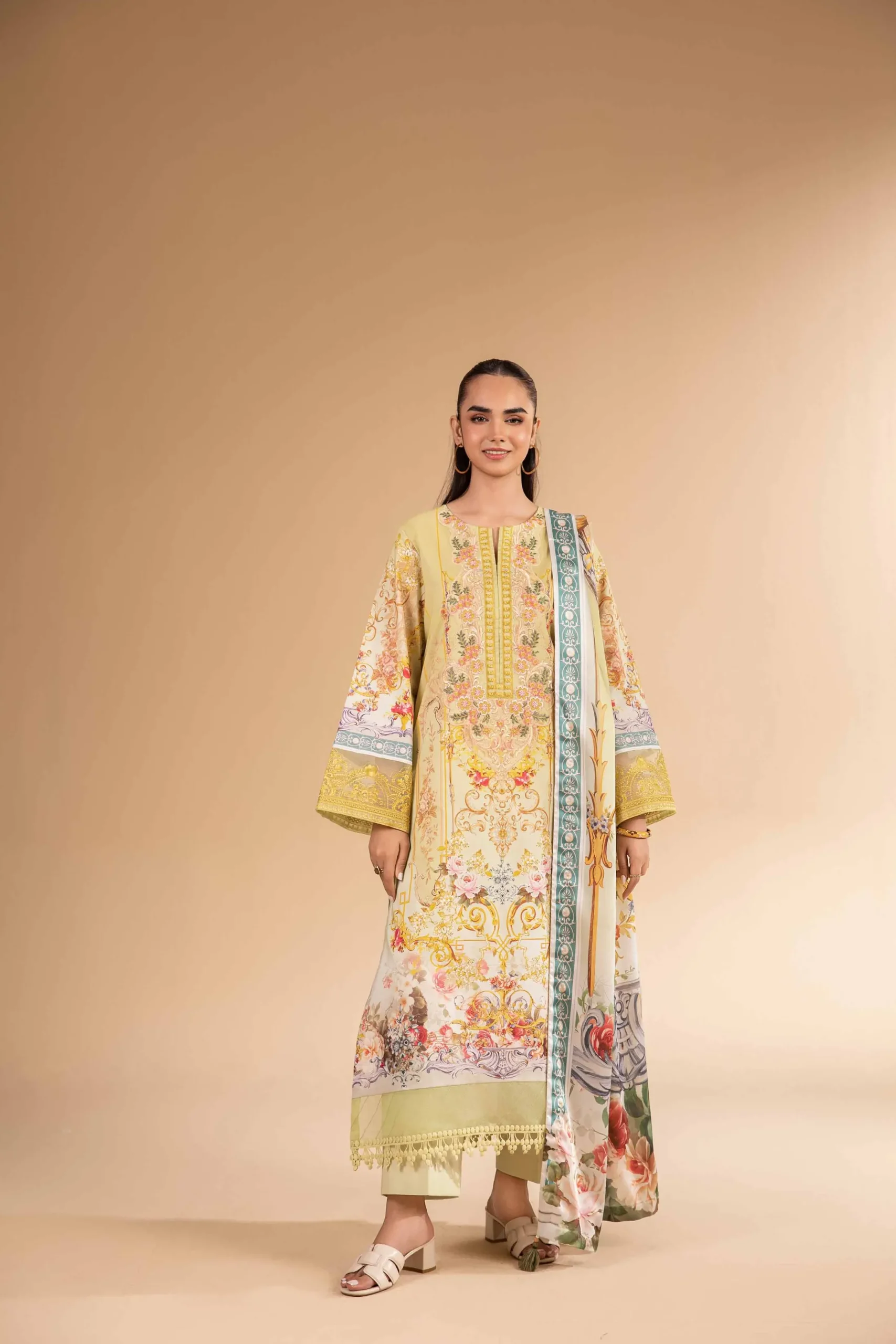 3 Piece - Digital Printed Embroidered Suit - 42501847