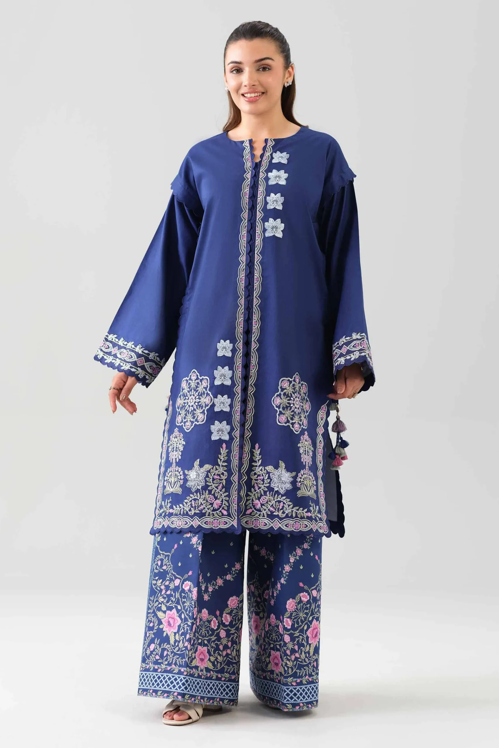 2 Piece - Digital Printed Embroidered Suit - 42601090