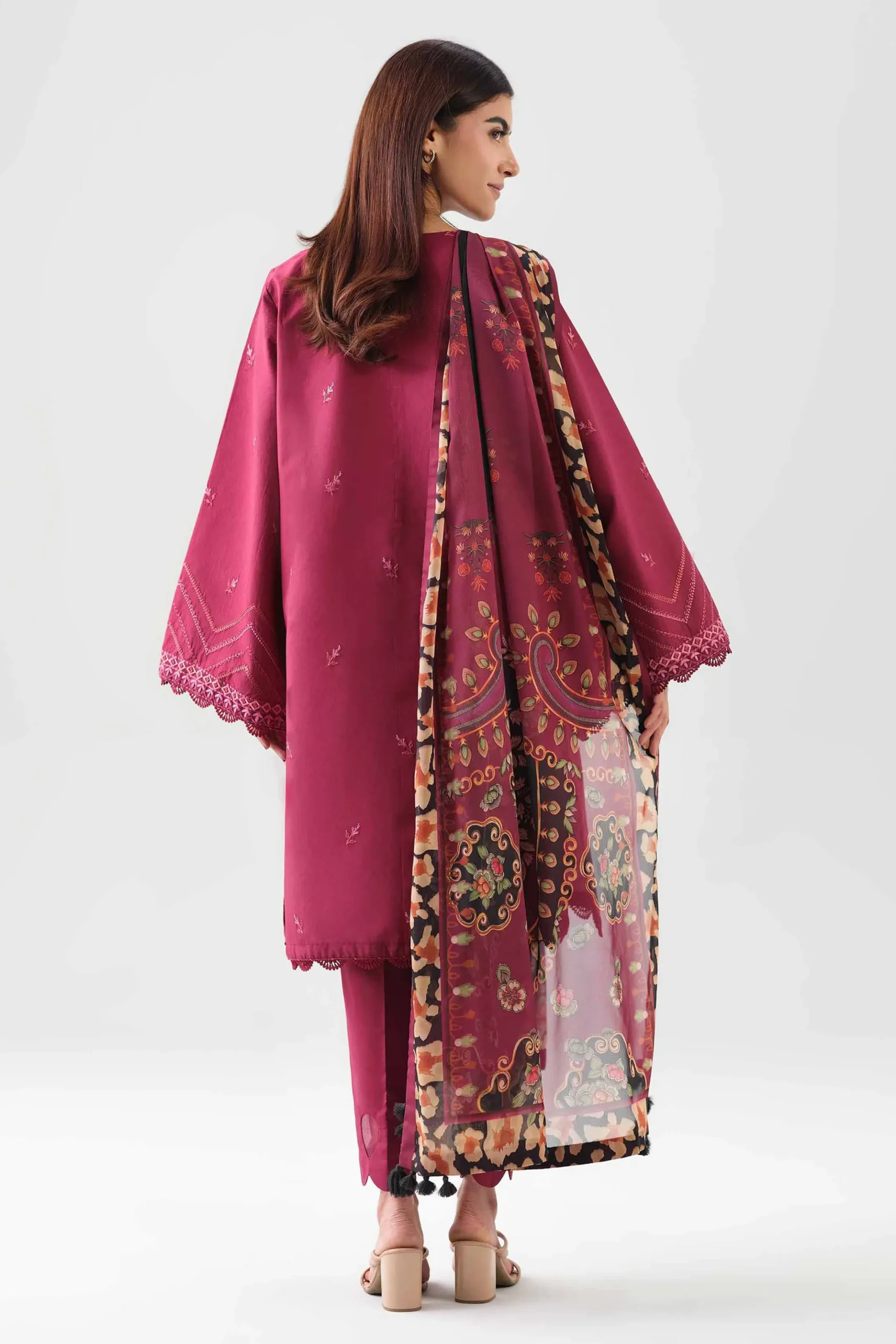 3 Piece - Digital Printed Embroidered Suit - 42601072