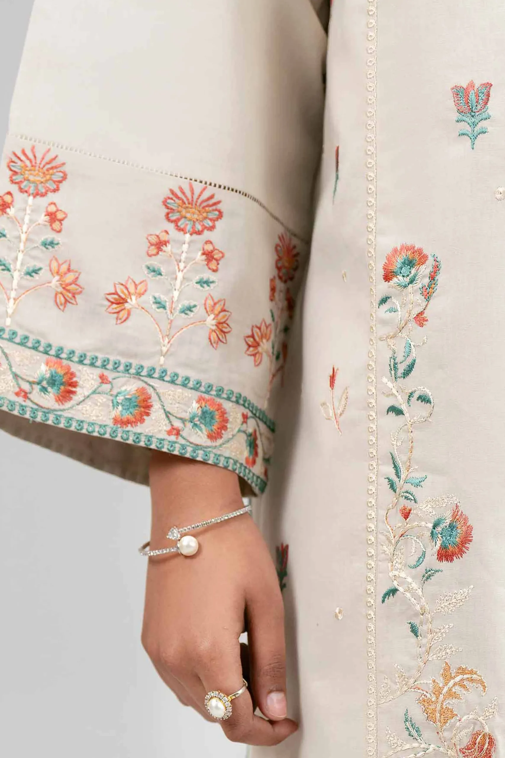 3 Piece - Digital Printed Embroidered Suit - 42601527