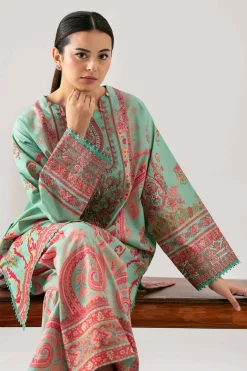 2 Piece - Digital Printed Embroidered Suit - 42601060