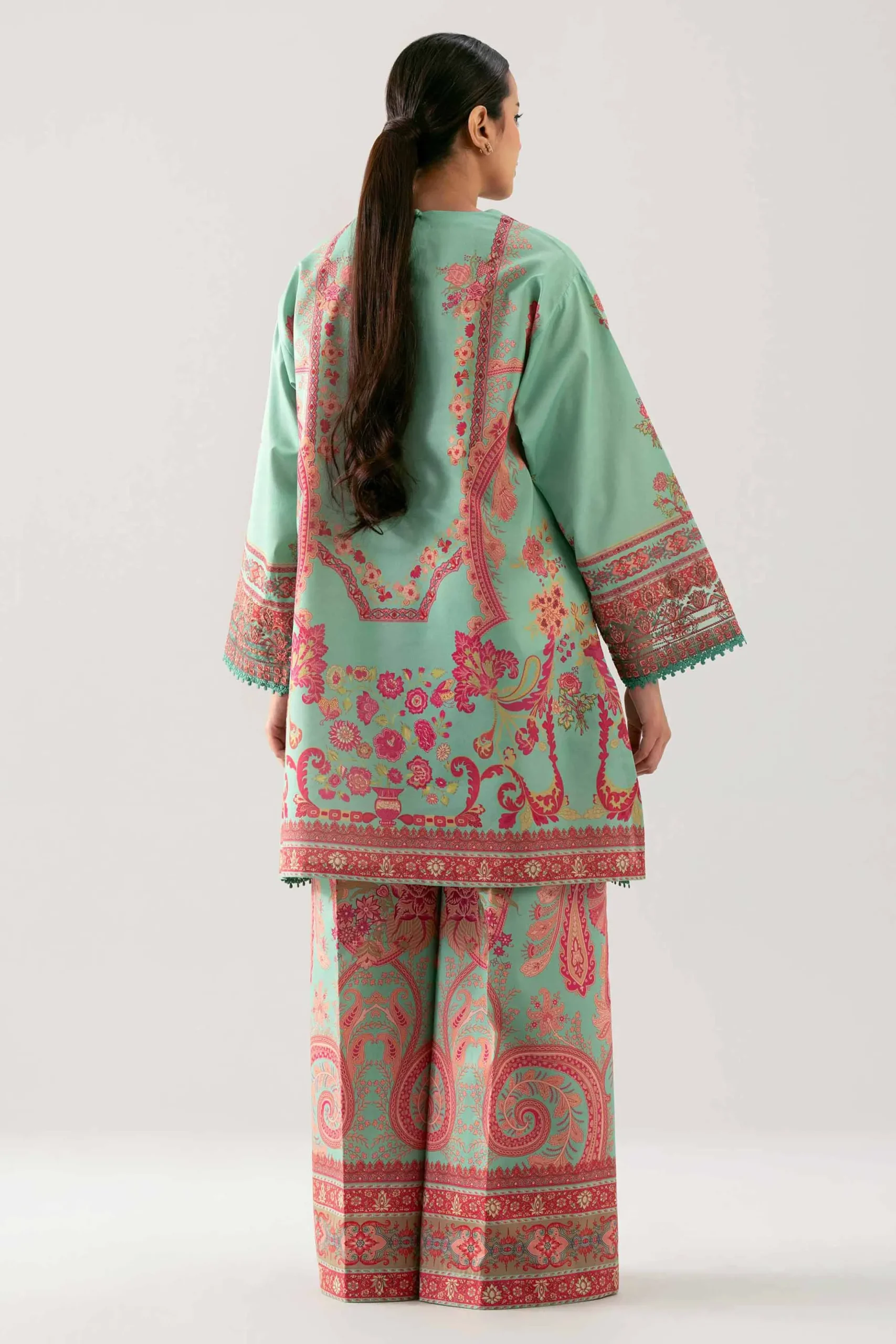2 Piece - Digital Printed Embroidered Suit - 42601060