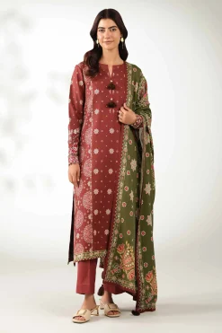 3 Piece - Digital Printed Embroidered Suit - 42502640