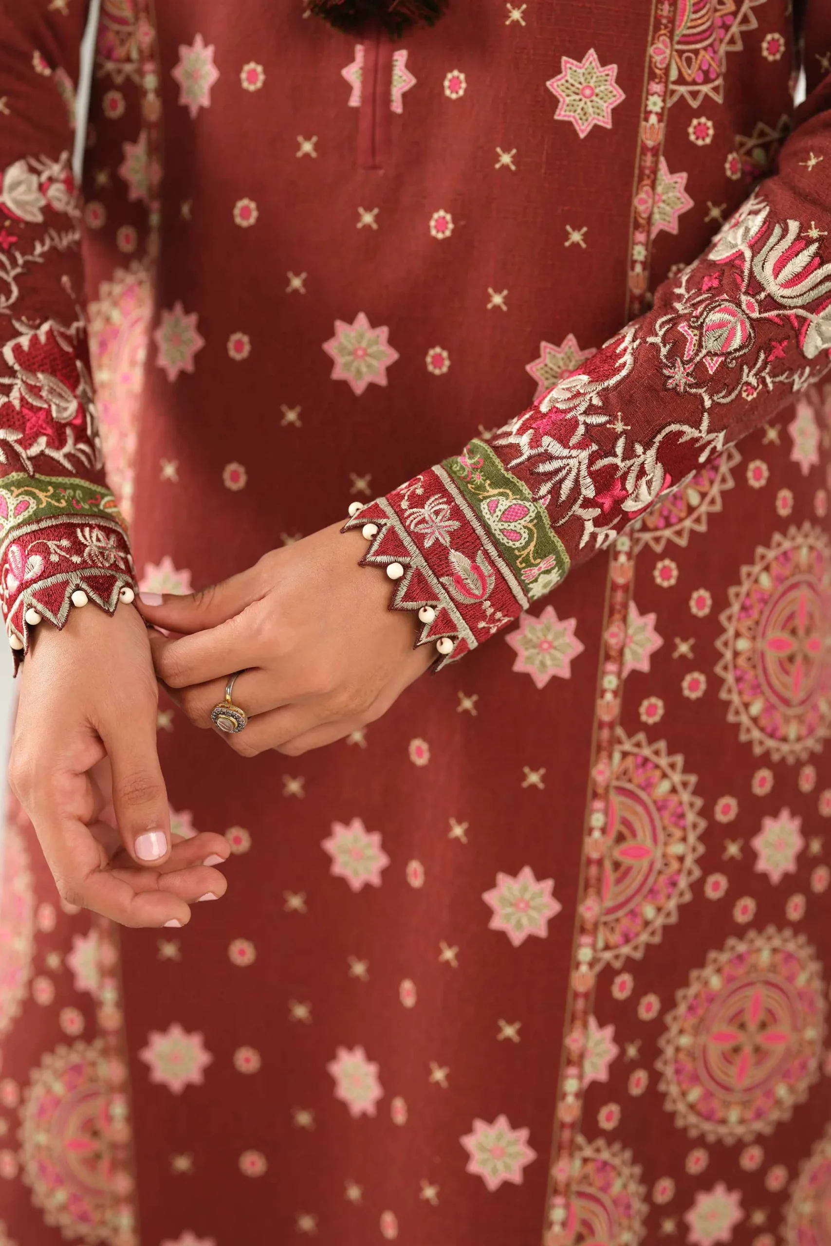 3 Piece - Digital Printed Embroidered Suit - 42502640