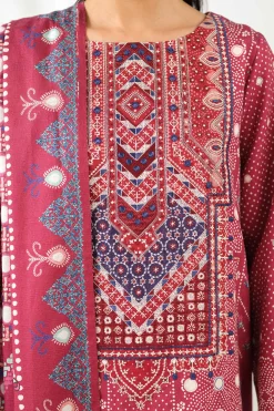 3 Piece - Digital Printed Embroidered Suit - 42502644