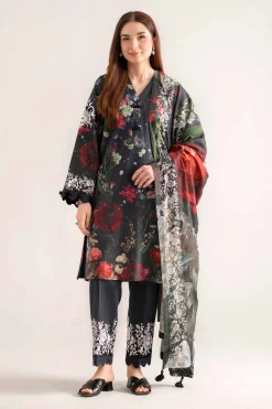 3 Piece - Digital Printed Embroidered Suit - 42502634