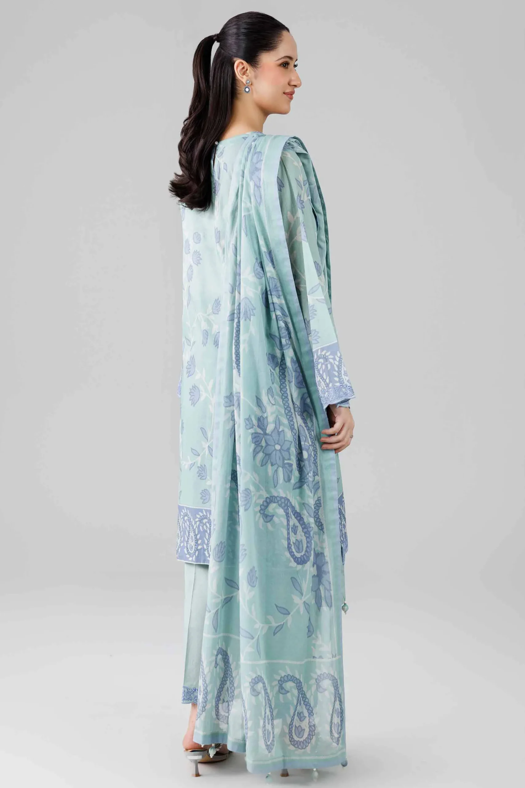3 Piece - Digital Printed Embroidered Suit - 42601839