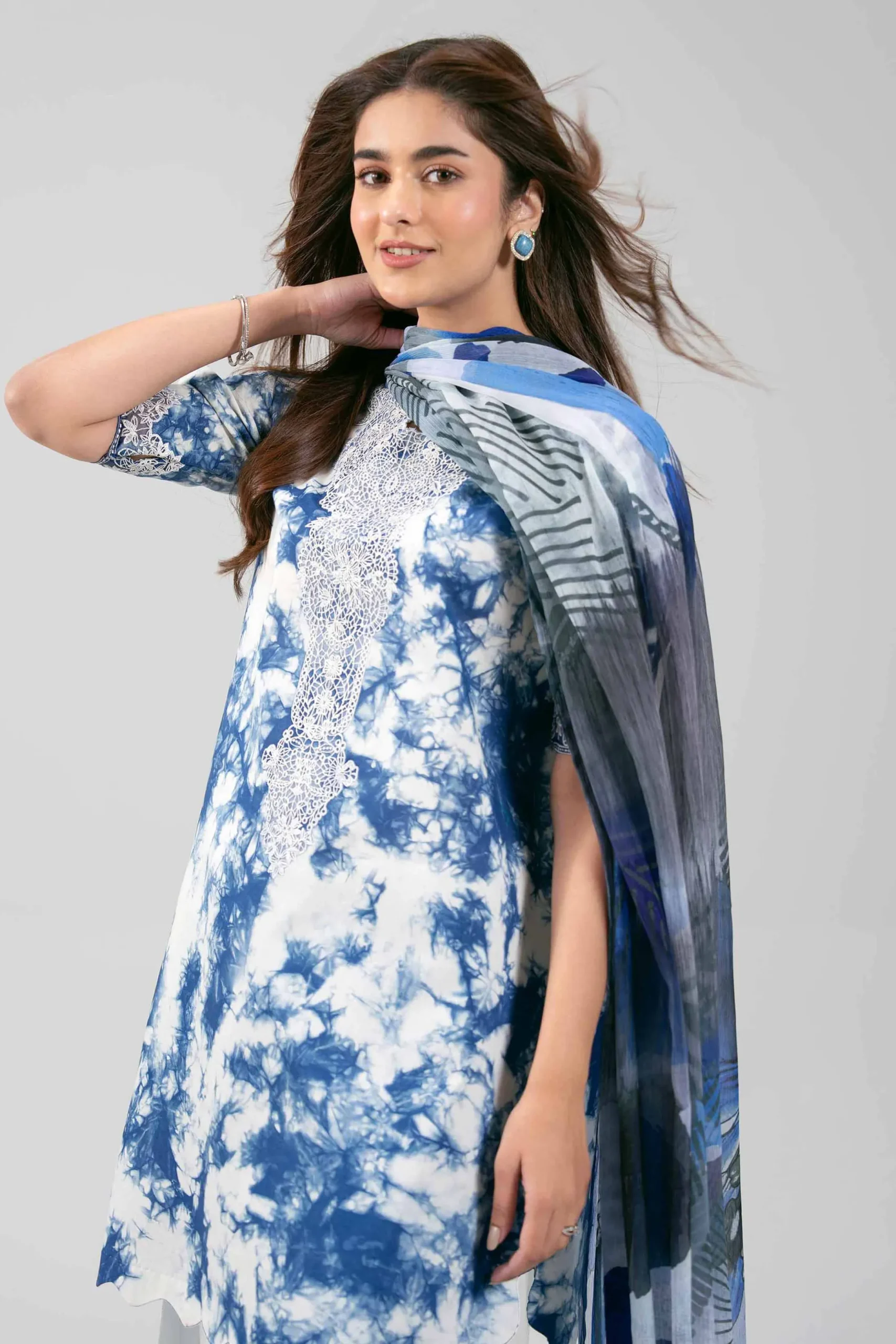3 Piece - Digital Printed Embroidered Suit - 42601213