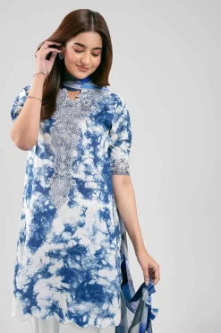3 Piece - Digital Printed Embroidered Suit - 42601213
