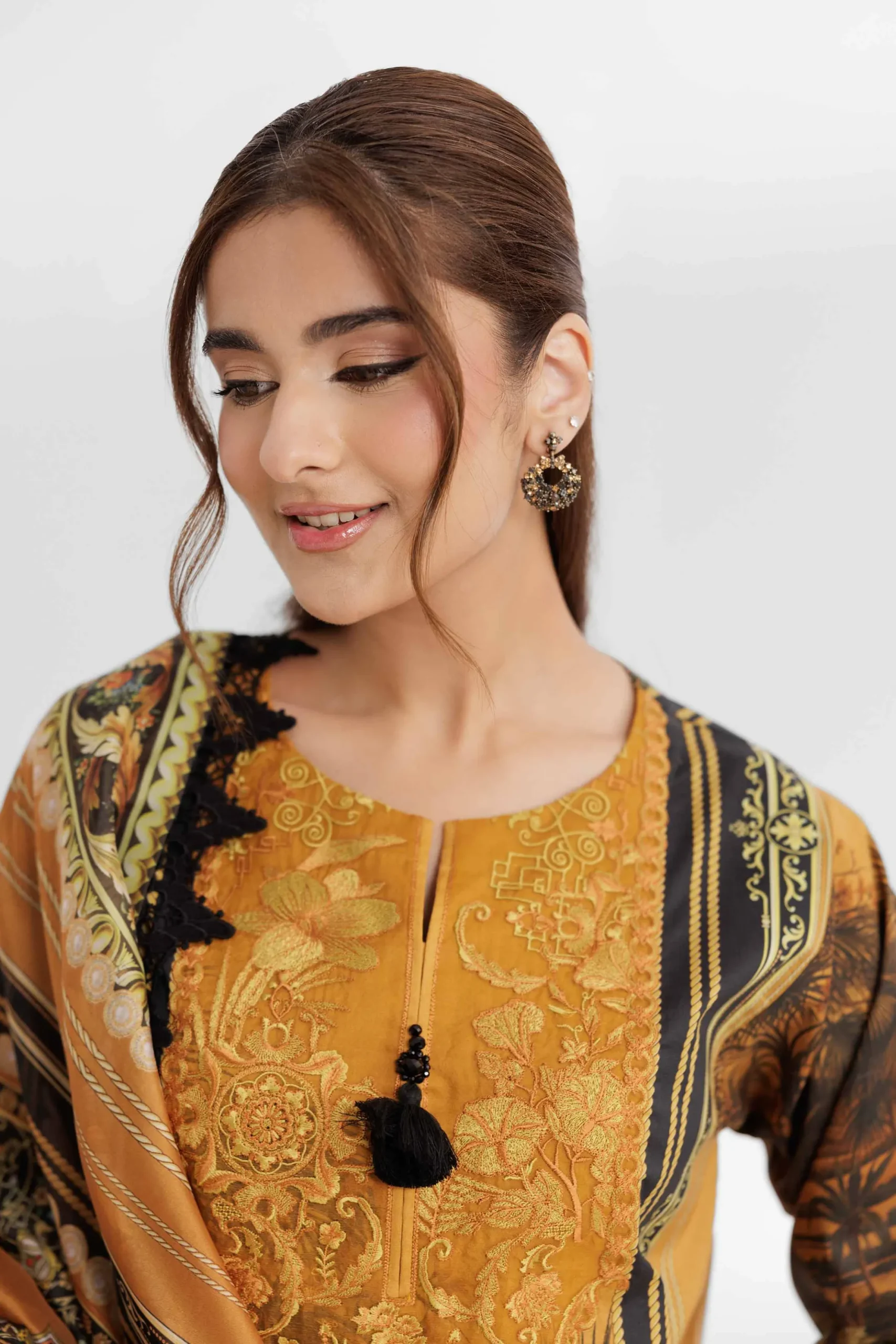 3 Piece - Digital Printed Embroidered Suit - 42502143