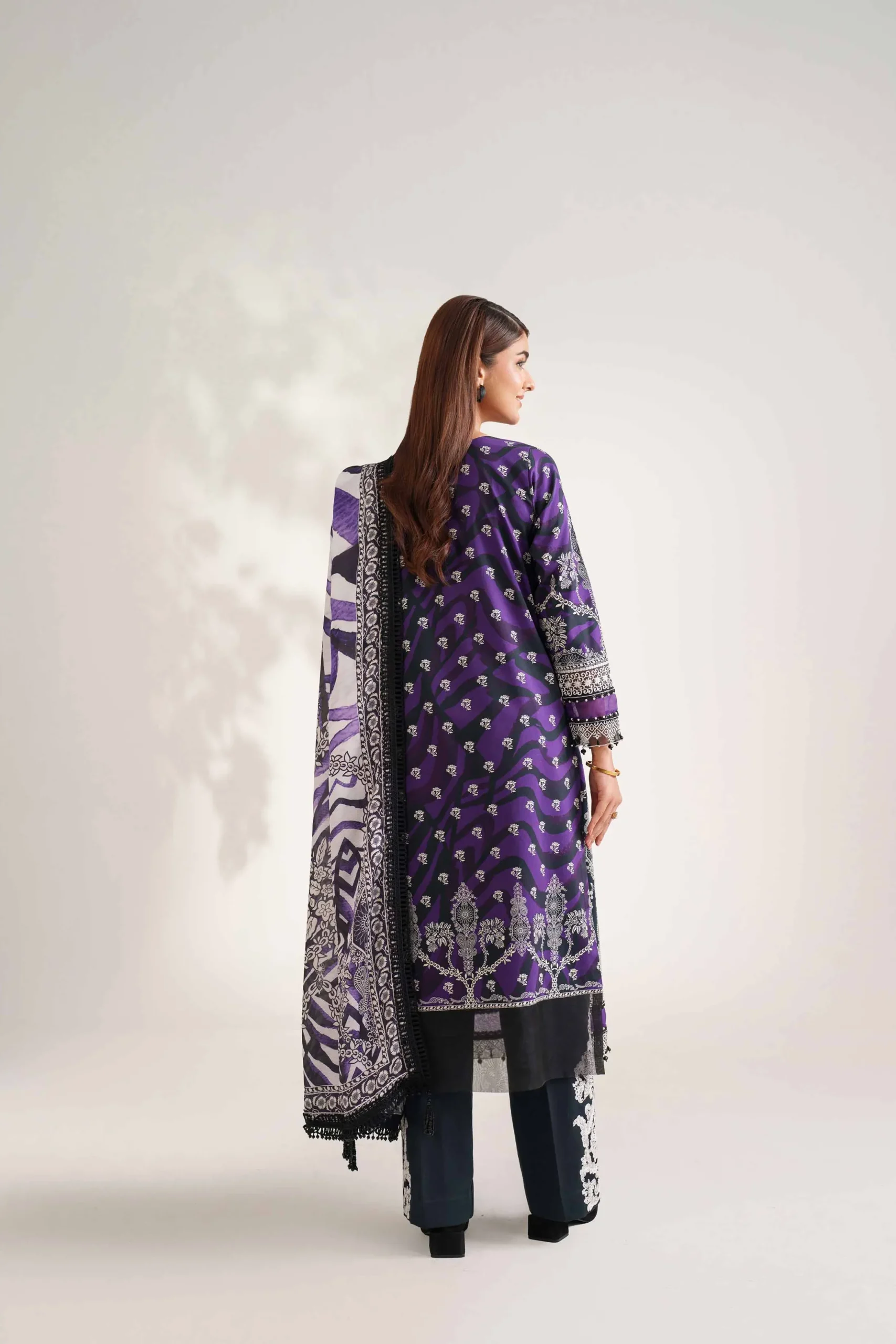 3 Piece - Digital Printed Embroidered Suit - 42502223