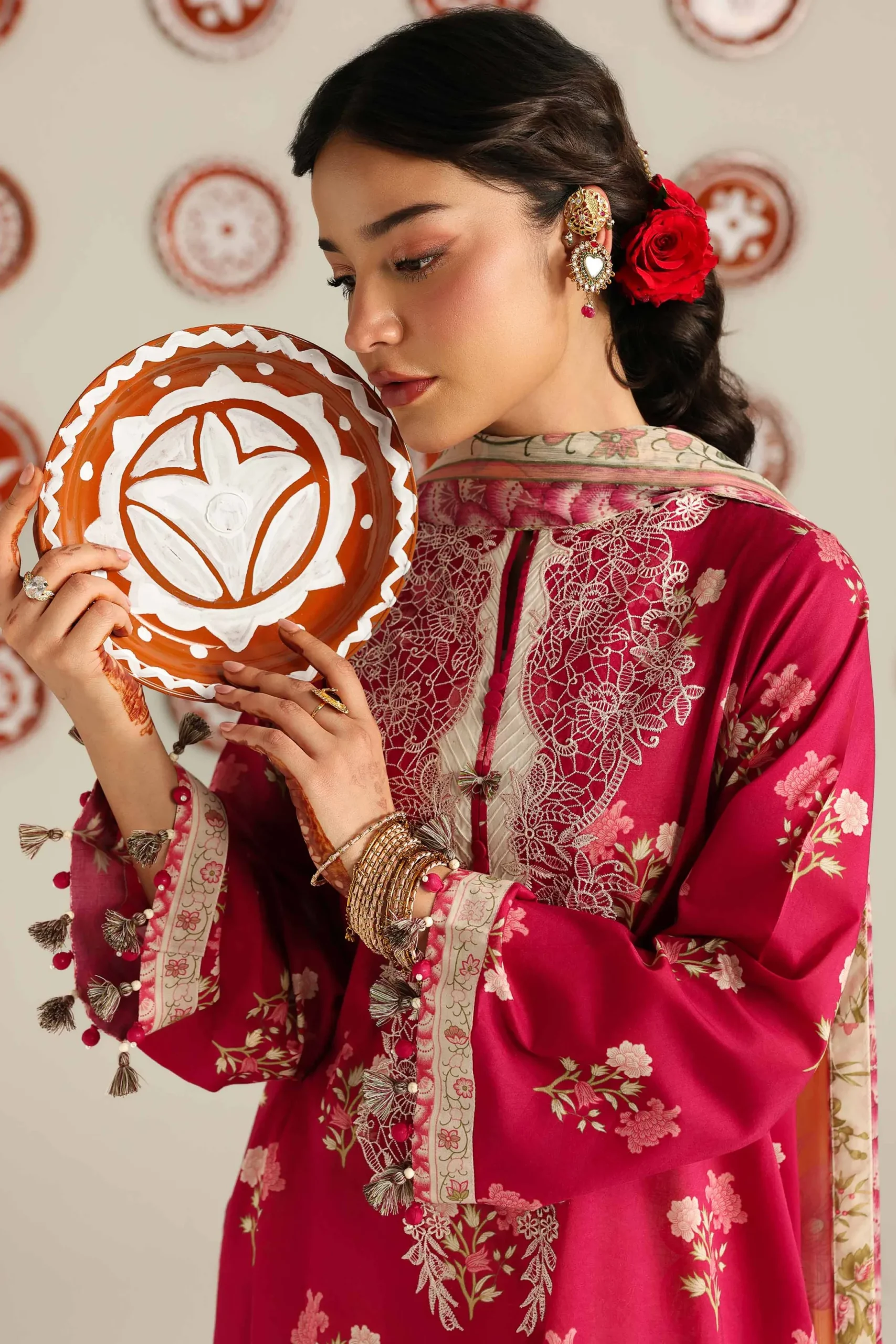 3 Piece - Digital Printed Embroidered Suit - 42601916