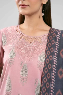 3 Piece - Digital Printed Embroidered Suit - 42601363