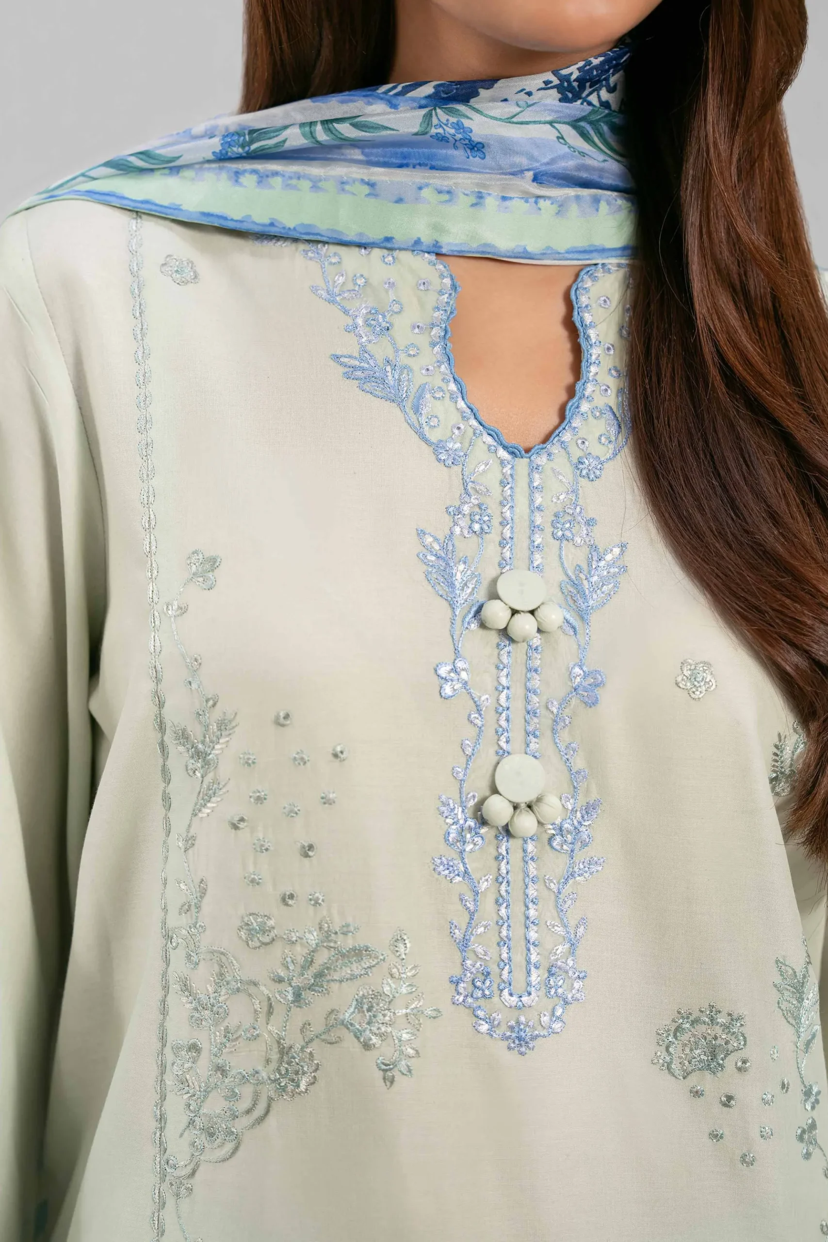 3 Piece - Digital Printed Embroidered Suit - 42601323