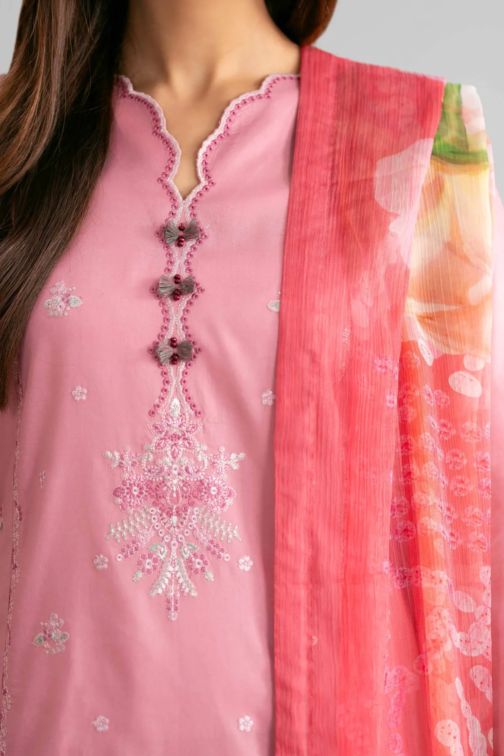 3 Piece - Digital Printed Embroidered Suit - 42601544