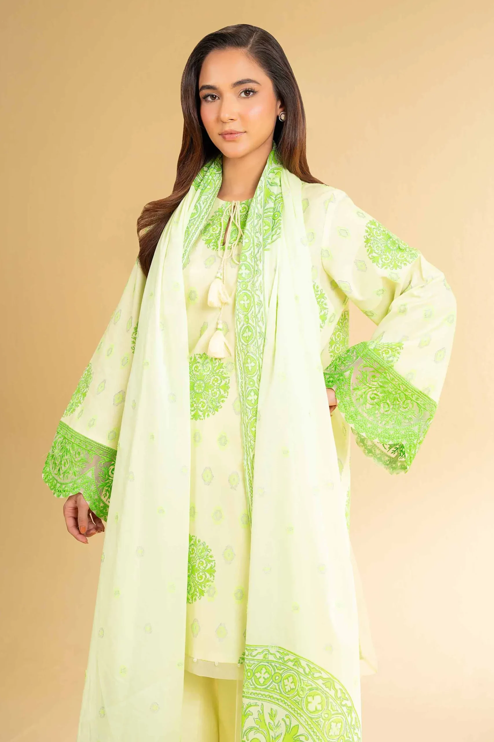 3 Piece - Digital Printed Embroidered Suit - 42501630