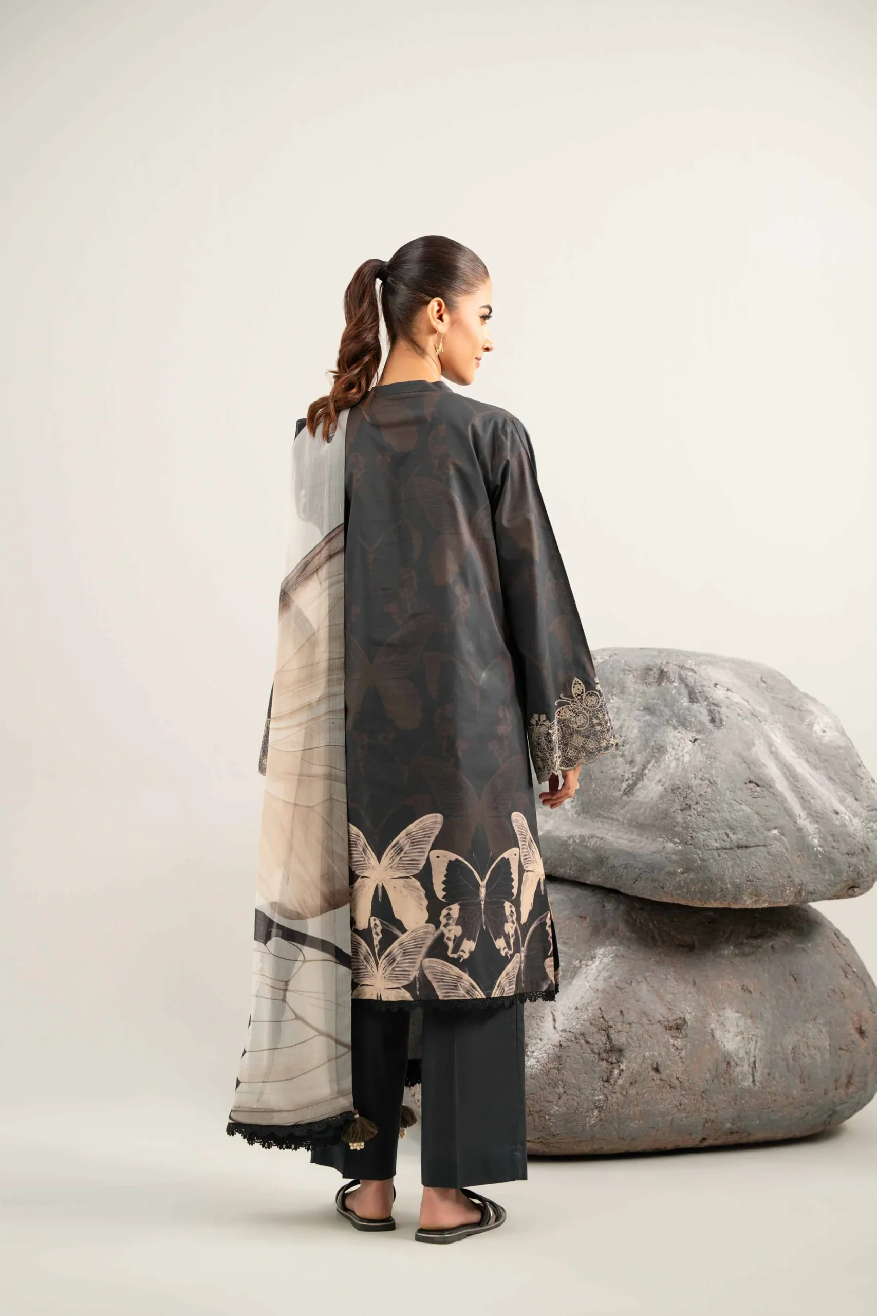3 Piece - Digital Printed Embroidered Suit - 42502034
