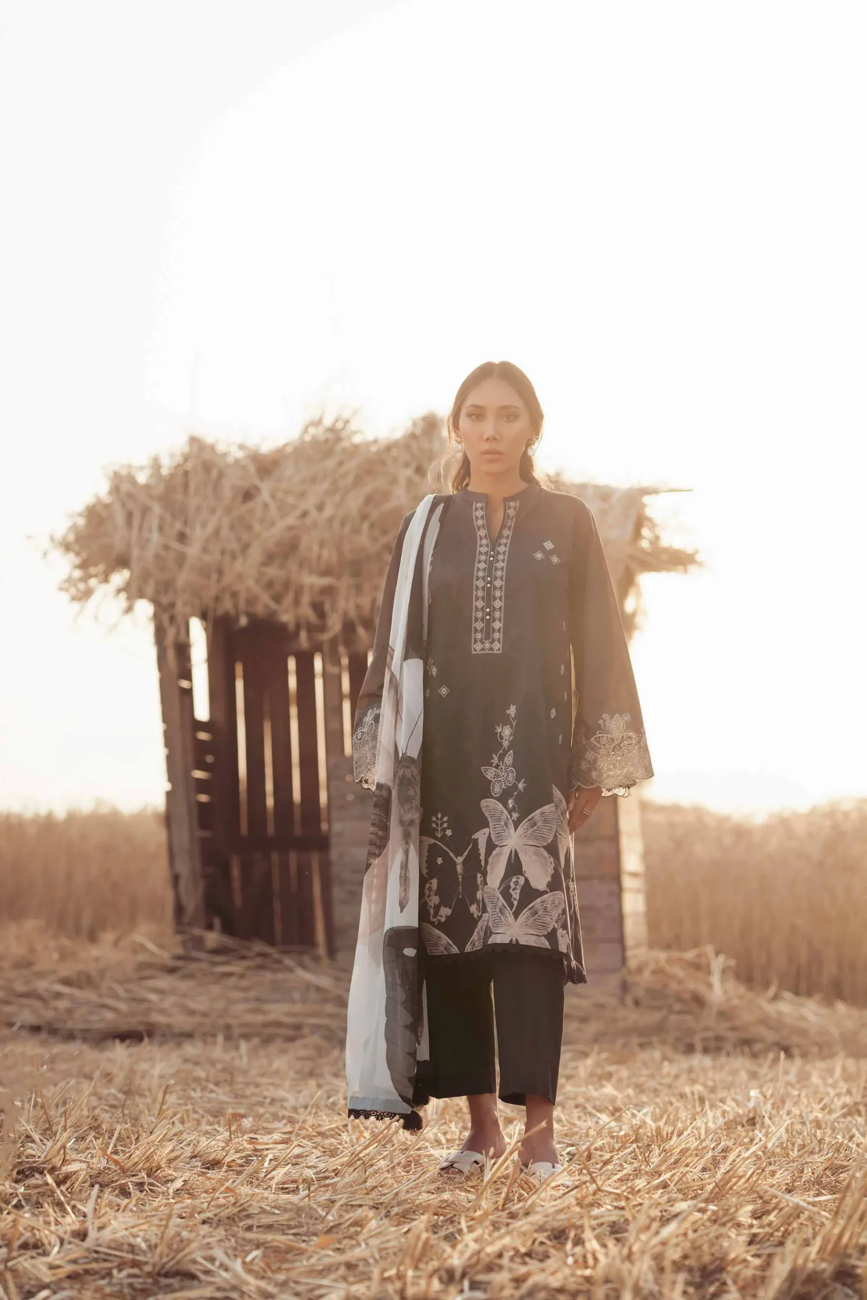 3 Piece - Digital Printed Embroidered Suit - 42502034