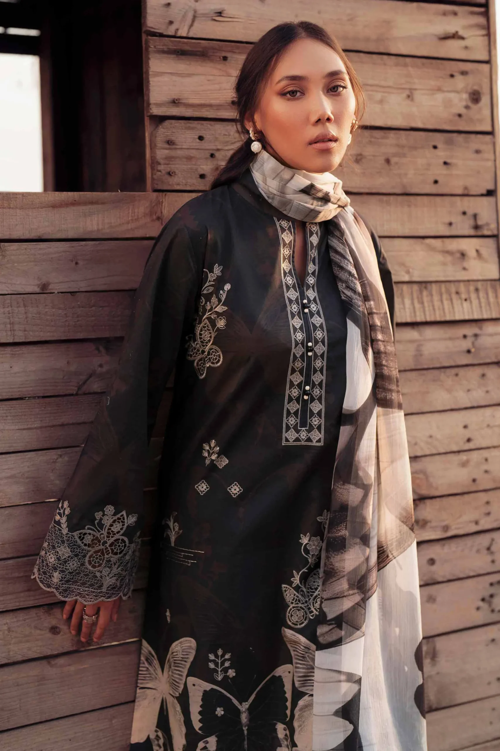 3 Piece - Digital Printed Embroidered Suit - 42502034