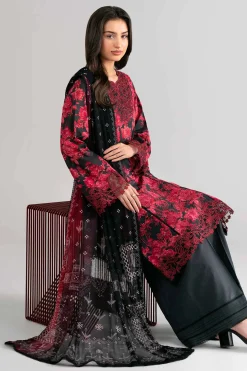 3 Piece - Digital Printed Embroidered Suit - 42601749
