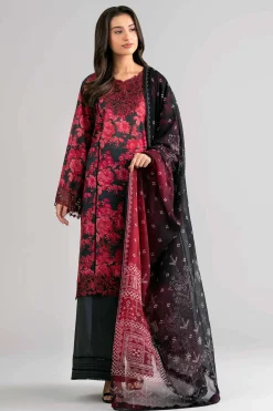 3 Piece - Digital Printed Embroidered Suit - 42601749