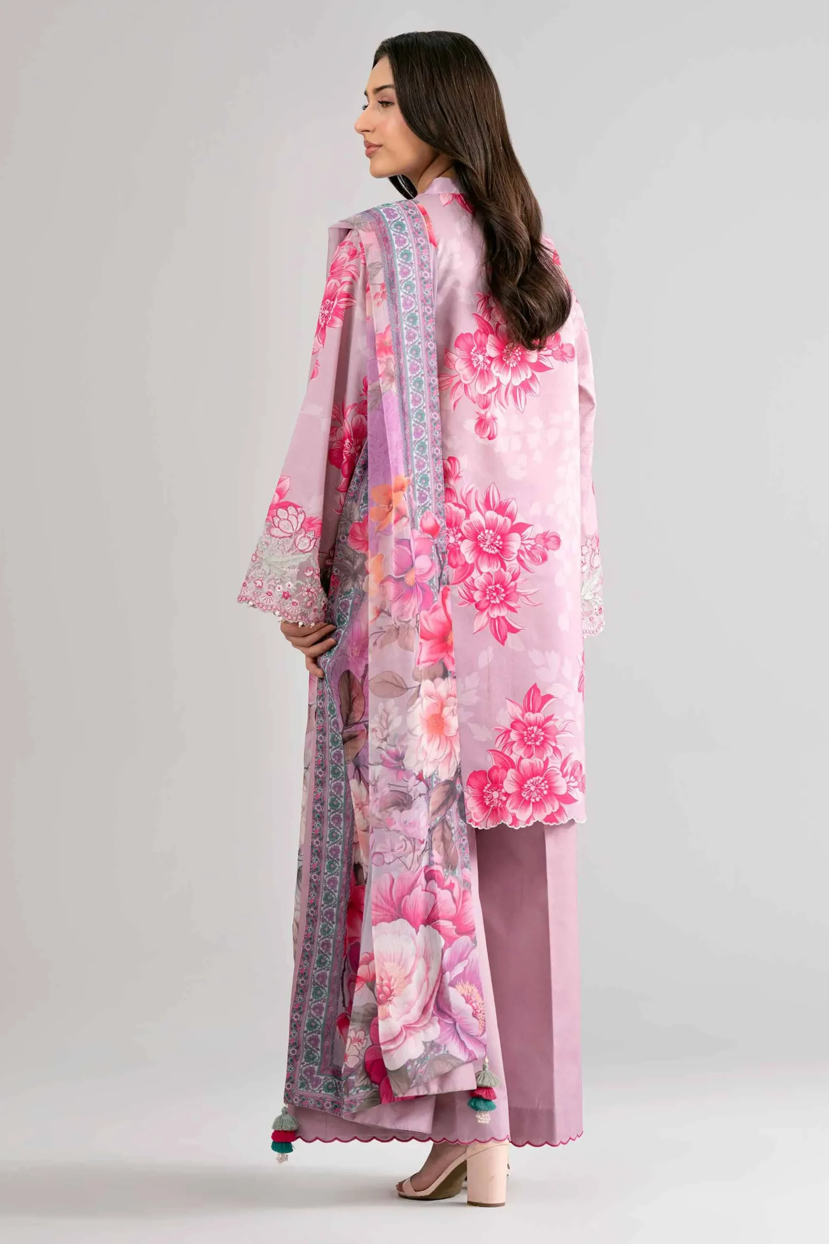 3 Piece - Digital Printed Embroidered Suit - 42601754