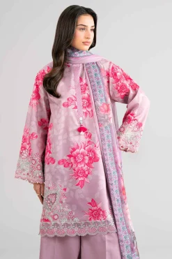 3 Piece - Digital Printed Embroidered Suit - 42601754