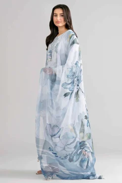 3 Piece - Digital Printed Embroidered Suit - 42601757