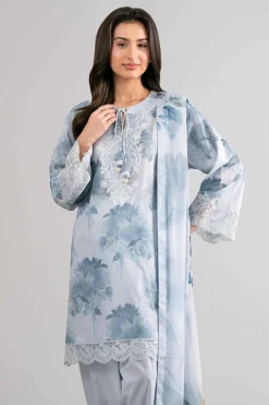 3 Piece - Digital Printed Embroidered Suit - 42601757
