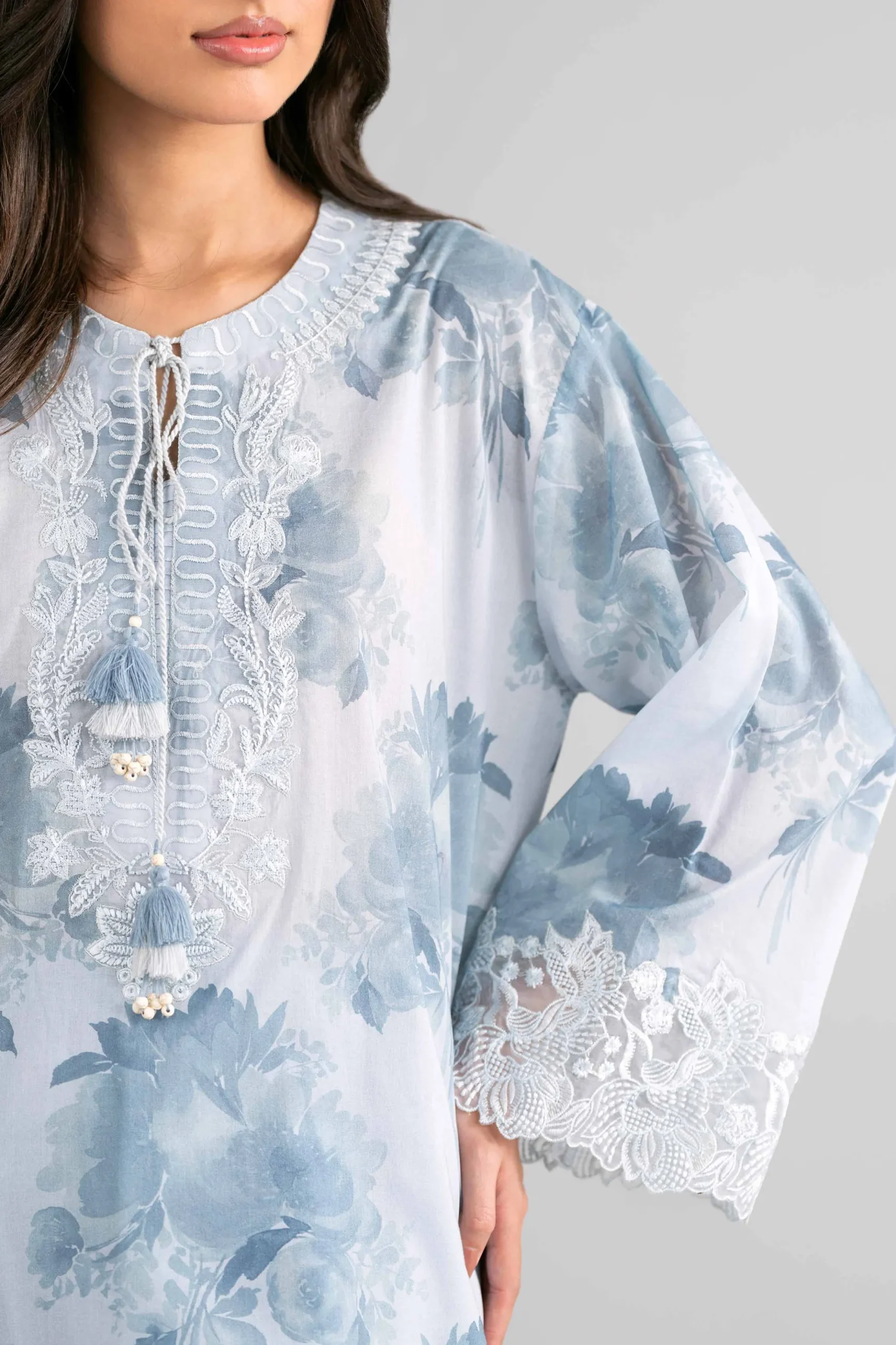 3 Piece - Digital Printed Embroidered Suit - 42601757