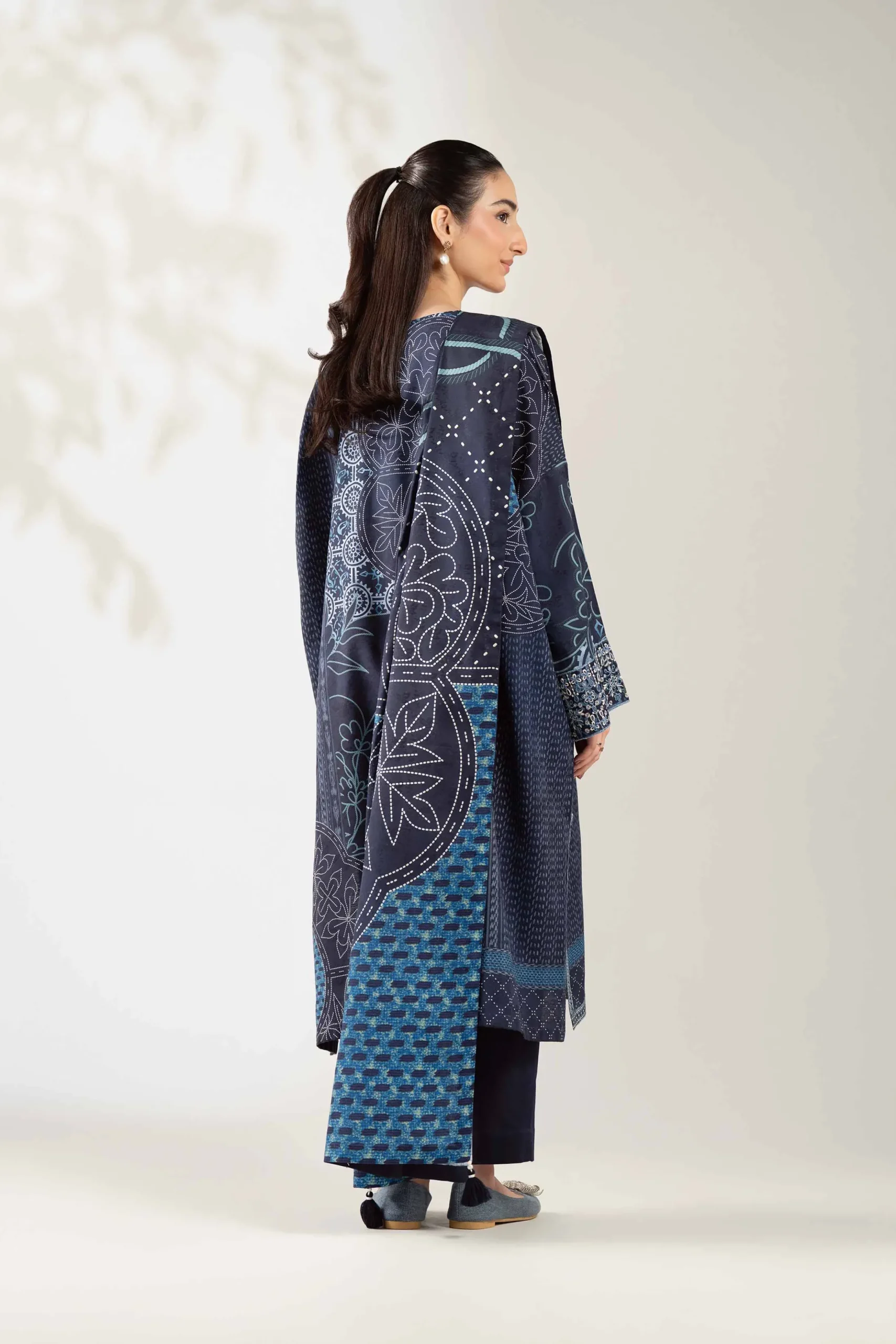 3 Piece - Digital Printed Embroidered Suit - 42502889