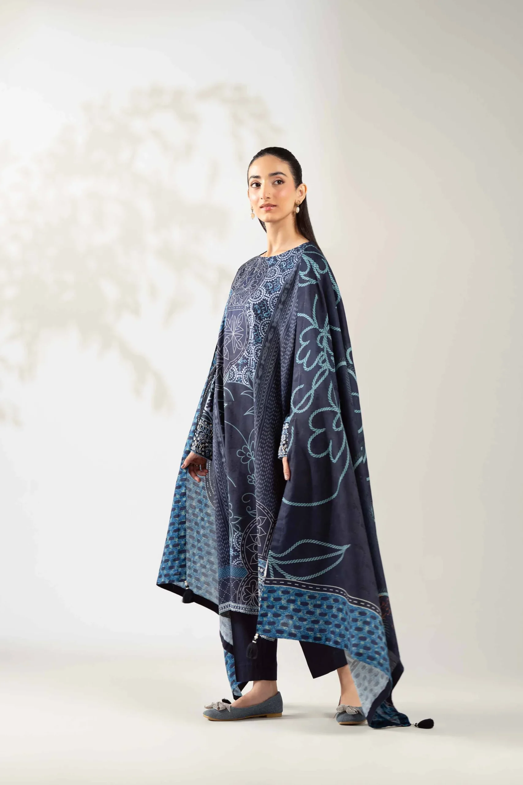 3 Piece - Digital Printed Embroidered Suit - 42502889