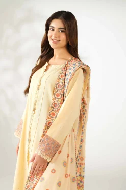 3 Piece - Digital Printed Embroidered Suit - 42502594