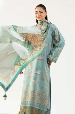 3 Piece - Digital Printed Embroidered Suit - 42501834