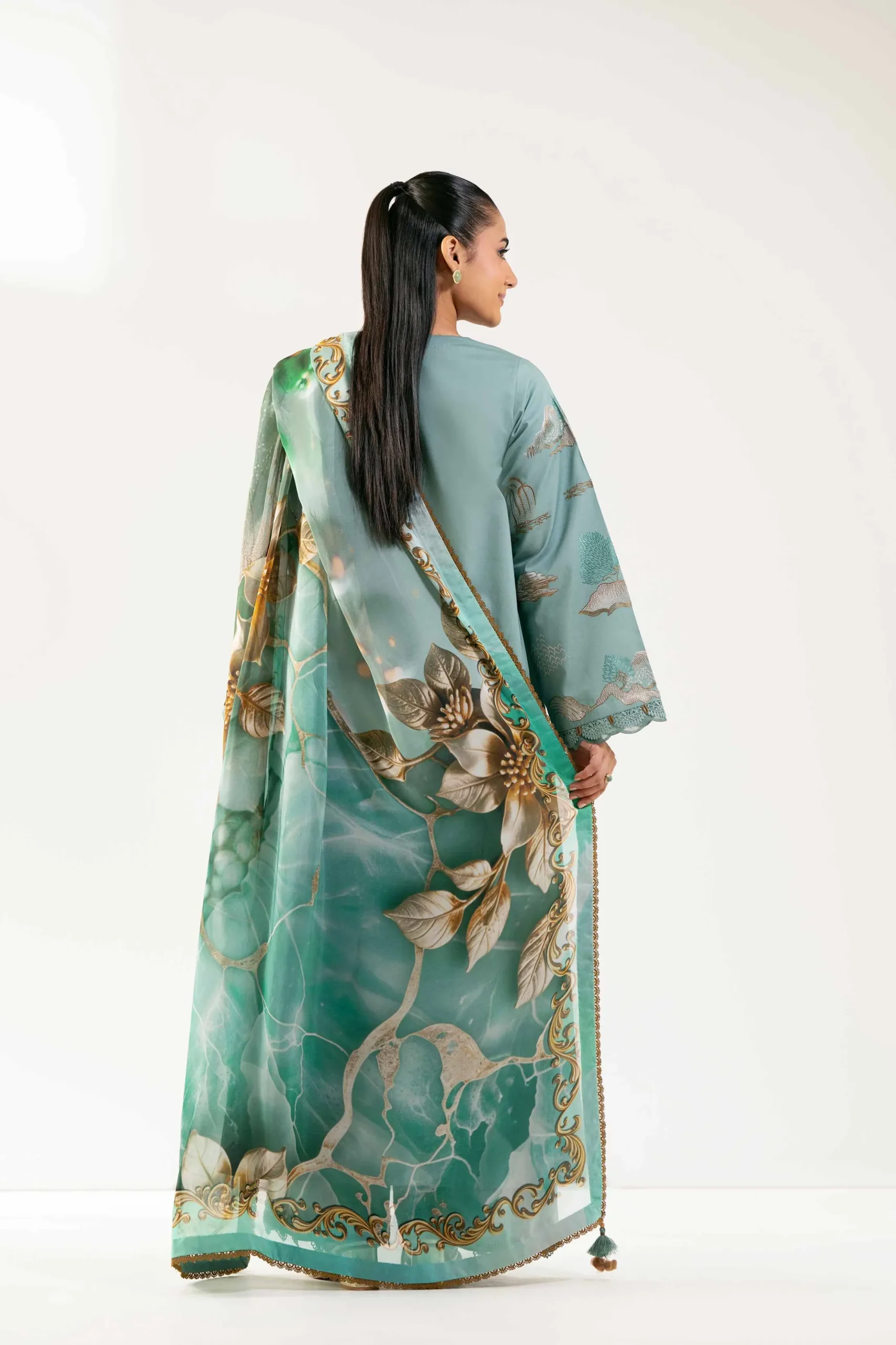 3 Piece - Digital Printed Embroidered Suit - 42501834