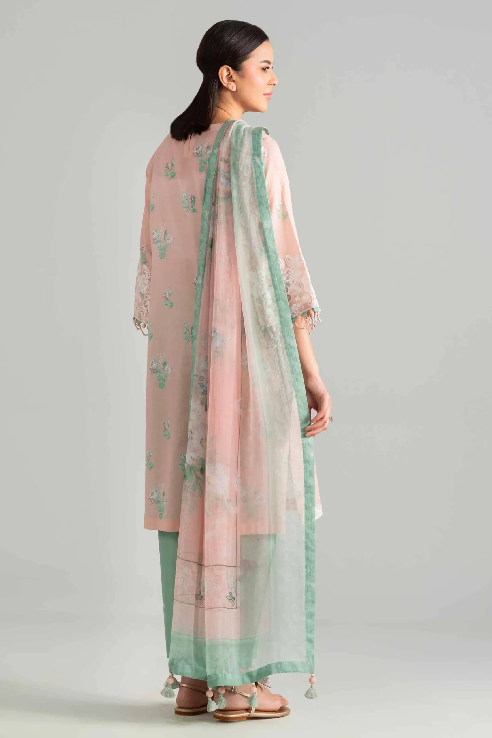 3 Piece - Digital Printed Embroidered Suit - 42601910